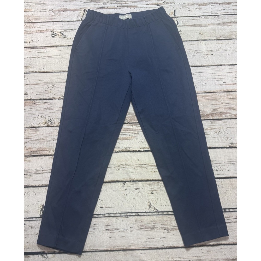 Everlane The Dream Pull On Pants Small Navy Blue Straight Leg Career Drawstring